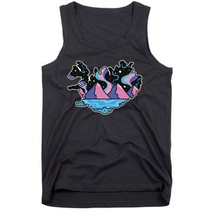 Northern Lights Island Map Tank Top