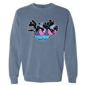 Northern Lights Island Map Garment-Dyed Sweatshirt