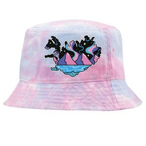 Northern Lights Island Map Tie-Dyed Bucket Hat