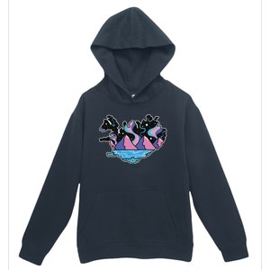 Northern Lights Island Map Urban Pullover Hoodie