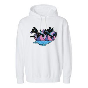 Northern Lights Island Map Garment-Dyed Fleece Hoodie