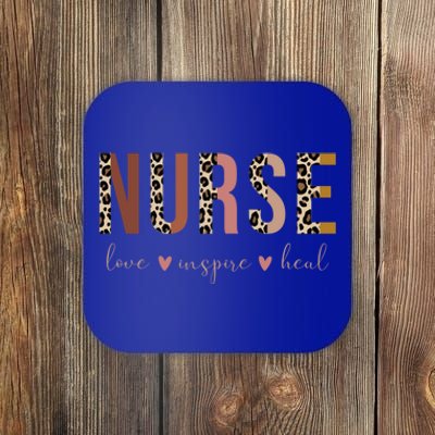 Nurse Love Inspire Heal Leopard Nursing Cute Gift Coaster