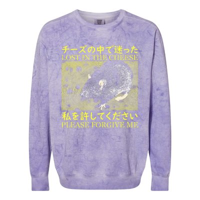 Nice Lost In The Cheese Please Forgive Me Colorblast Crewneck Sweatshirt