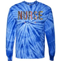 Nurse Love Inspire Heal Leopard Nursing Gift Tie-Dye Long Sleeve Shirt