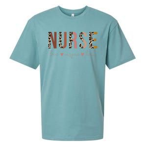 Nurse Love Inspire Heal Leopard Nursing Gift Sueded Cloud Jersey T-Shirt