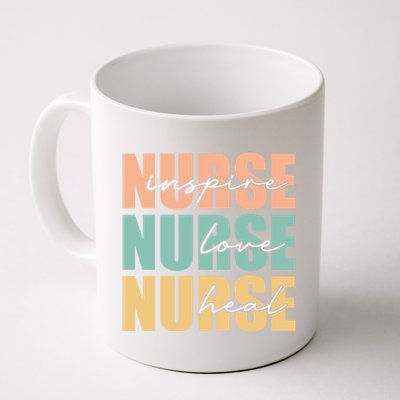 Nurse Love Inspire Heal Nurse Lover Surgical Nurse Gift Coffee Mug