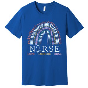 Nurse Love Inspire Heal Medicine Nursing Healthcare Gift Premium T-Shirt