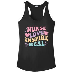 Nurse Love Inspire Heal Medicine Nursing Retro Healthcare Gift Ladies PosiCharge Competitor Racerback Tank