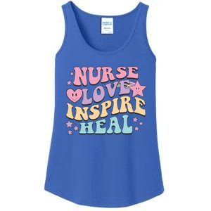 Nurse Love Inspire Heal Medicine Nursing Retro Healthcare Gift Ladies Essential Tank