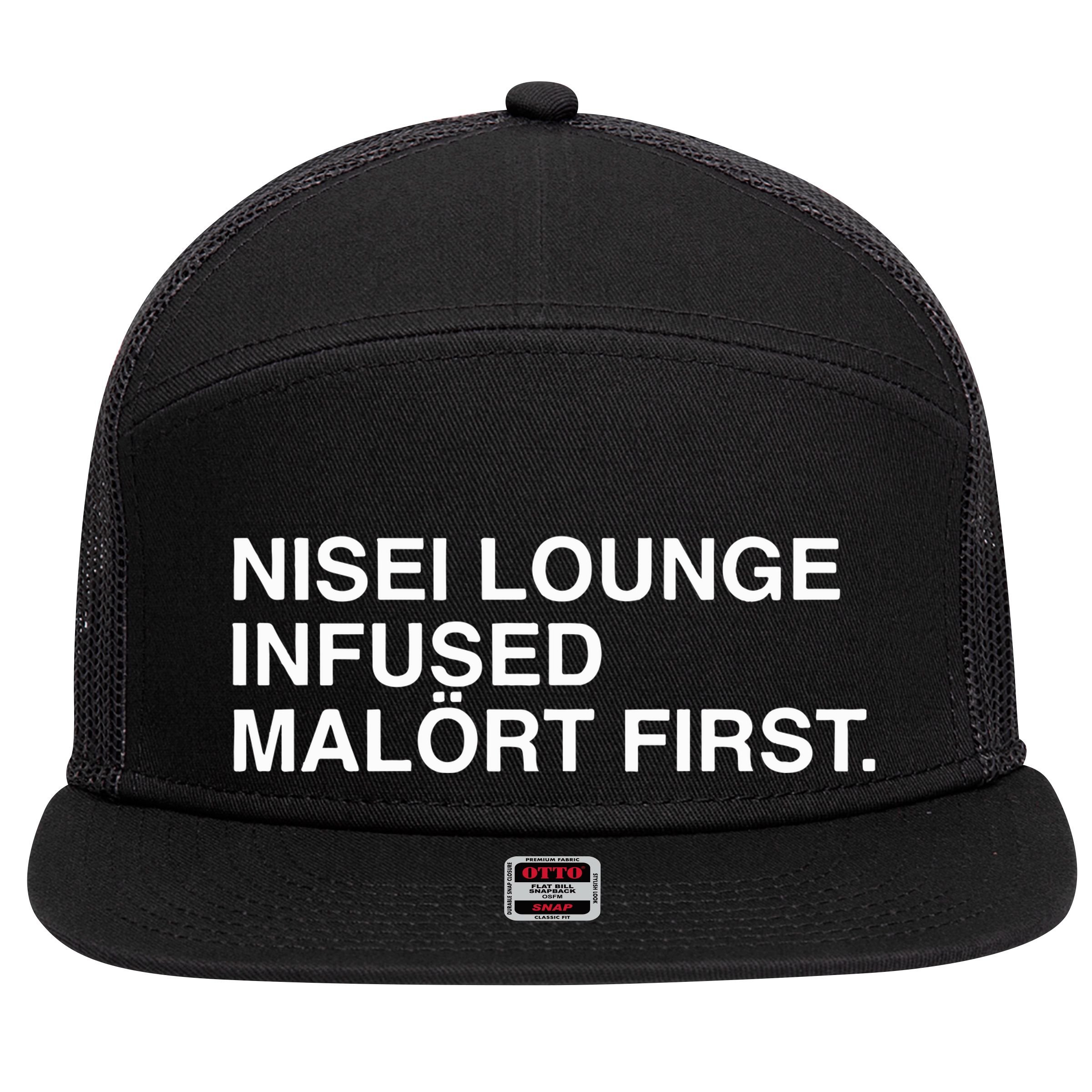 Nisei Lounge Infused MalöRt First 7 Panel Mesh Trucker Snapback Hat
