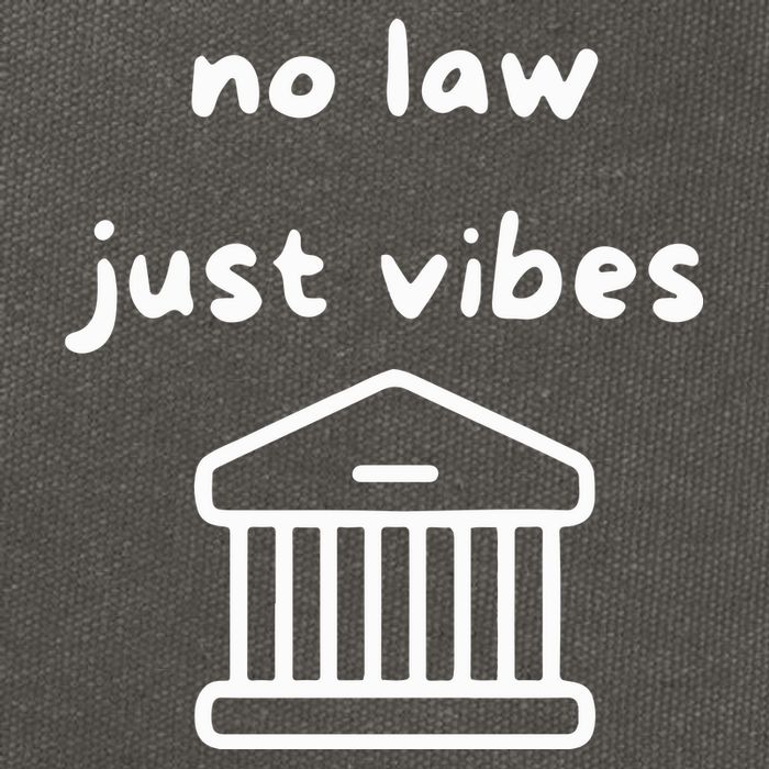 No Law Just Vibes Cotton Canvas Backpack