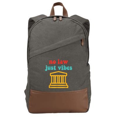 No Law Just Vibes Cotton Canvas Backpack