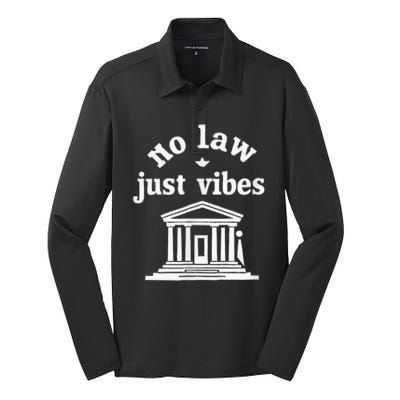 No Law Just Vibes Silk Touch Performance Long Sleeve Polo