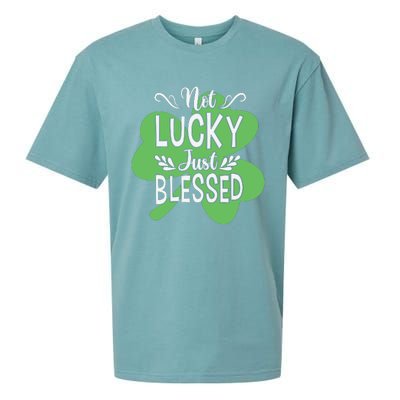 Not Lucky Just Blessed Irish Shamrock Sueded Cloud Jersey T-Shirt