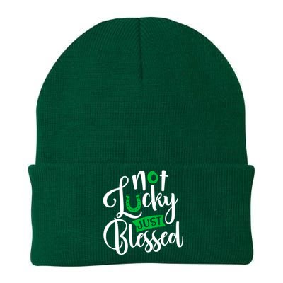 Not Lucky Just Blessed Clover Shamrock St Patrick's Day Gift Knit Cap Winter Beanie