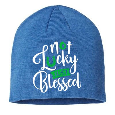 Not Lucky Just Blessed Clover Shamrock St Patrick's Day Gift Sustainable Beanie