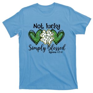 Not Lucky Just Blessed Leopard Shamrock St Patrick Day Irish Cool Gift T-Shirt