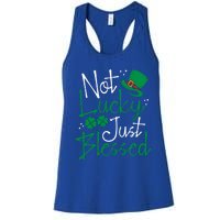 Not Lucky Just Blessed Funny St Patricks Day Leprechauns Gift Women's Racerback Tank