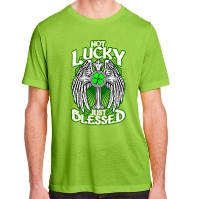 Not Lucky Just Blessed Saint Patty’s Day Theme Bible Quote Cute Gift Adult ChromaSoft Performance T-Shirt