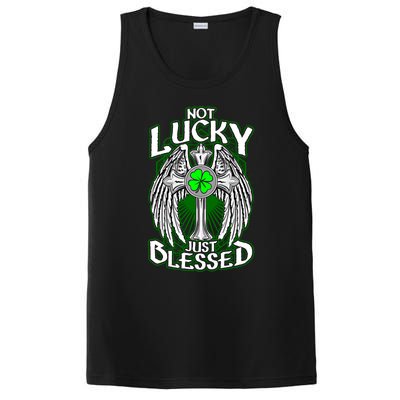 Not Lucky Just Blessed Saint Patty’s Day Theme Bible Quote Cute Gift PosiCharge Competitor Tank