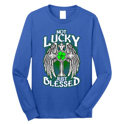 Not Lucky Just Blessed Saint Patty’s Day Theme Bible Quote Cute Gift Long Sleeve Shirt