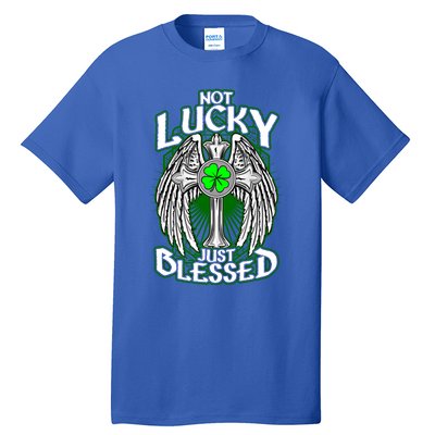 Not Lucky Just Blessed Saint Patty’s Day Theme Bible Quote Cute Gift Tall T-Shirt