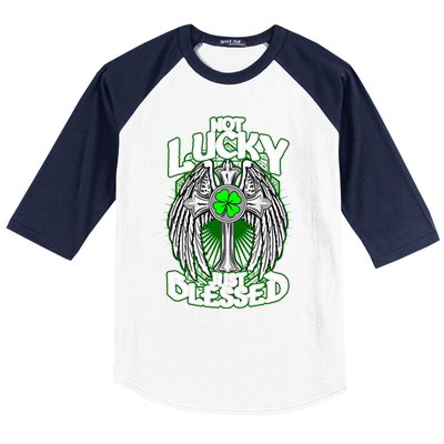 Not Lucky Just Blessed Saint Patty’s Day Theme Bible Quote Cute Gift Baseball Sleeve Shirt