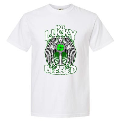 Not Lucky Just Blessed Saint Patty’s Day Theme Bible Quote Cute Gift Garment-Dyed Heavyweight T-Shirt