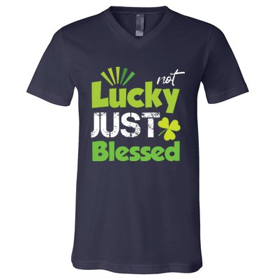 Not Lucky Just Blessed V-Neck T-Shirt