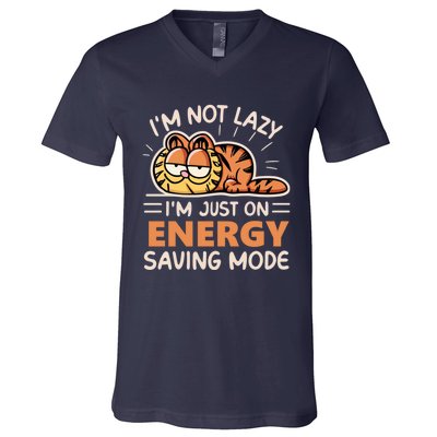 Not Lazy Just On Energy Saving Mode Funny Hilarious And Humorous V-Neck T-Shirt