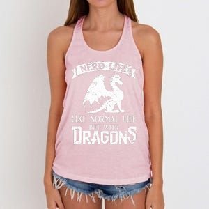 Nerd Life Like Normal Life But With Dragons  Women's Knotted Racerback Tank