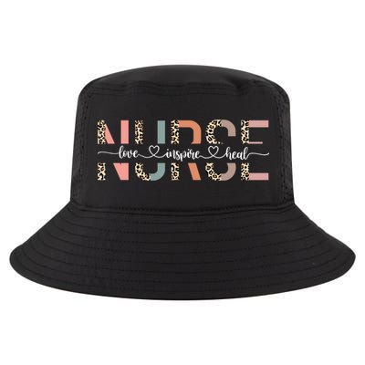 Nurse Life Love Inspire Heal Leopard Happy Nurses Day Gift Cool Comfort Performance Bucket Hat