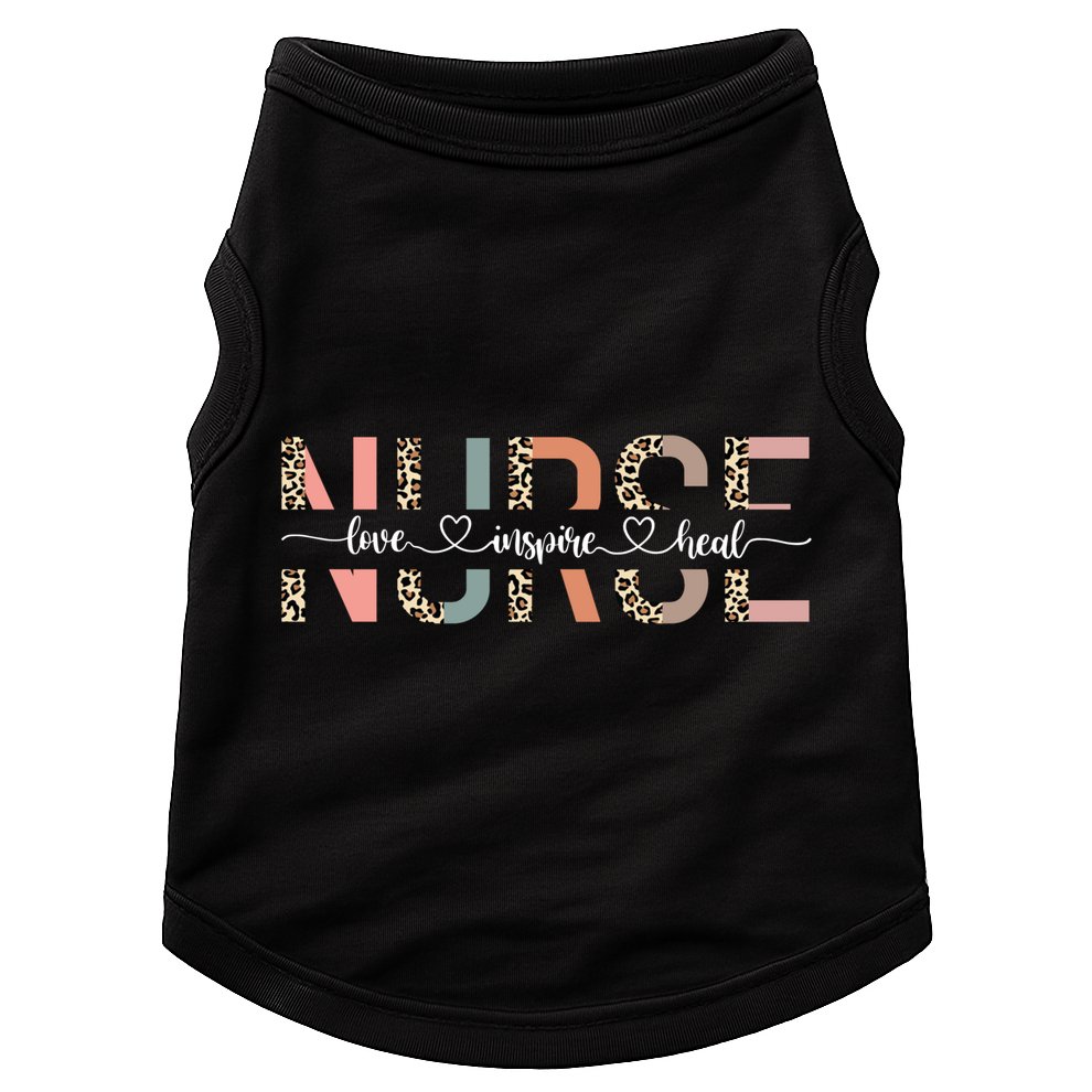 Nurse Life Love Inspire Heal Leopard Happy Nurses Day Gift Doggie Tank