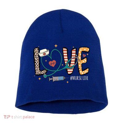 Nurse Life Love Inspire Heal Happy Nurses Day Gift Short Acrylic Beanie
