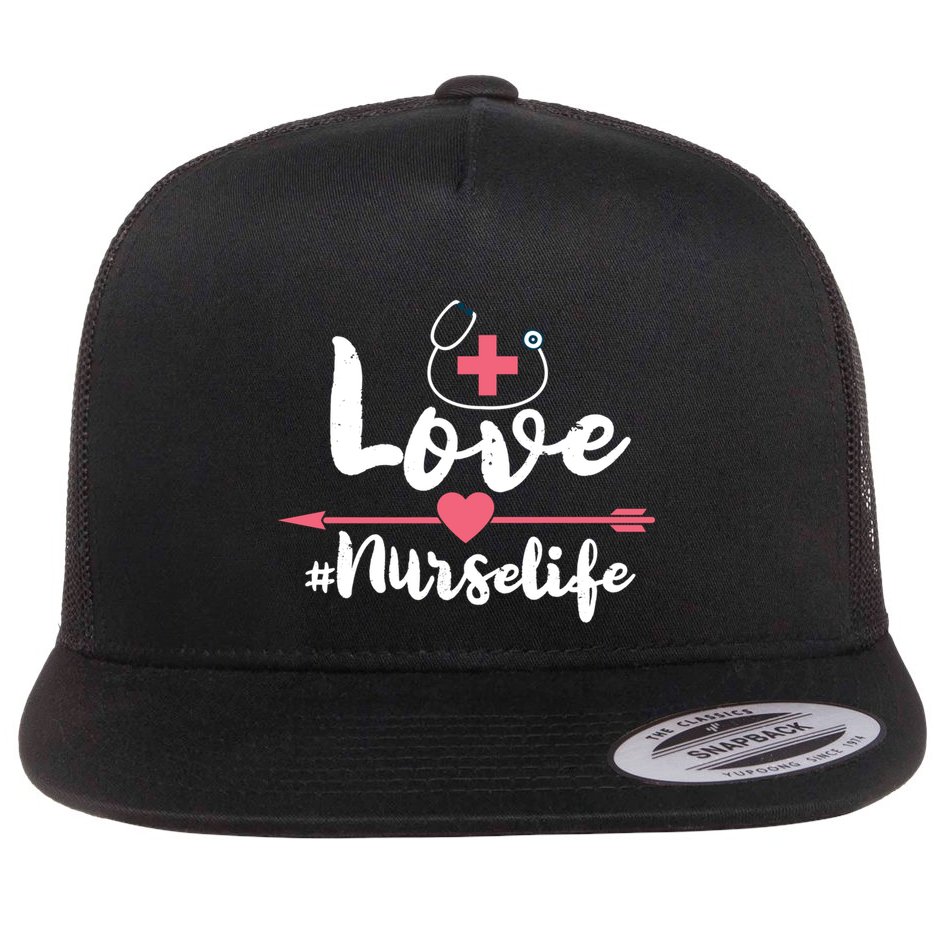 Nurse Life Love Doctors Medical Rn Lpn Gift Flat Bill Trucker Hat