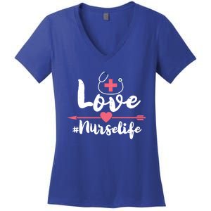 Nurse Life Love Doctors Medical Rn Lpn Gift Women's V-Neck T-Shirt