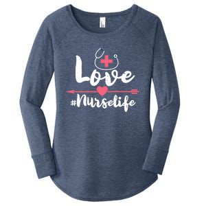 Nurse Life Love Doctors Medical Rn Lpn Gift Women's Perfect Tri Tunic Long Sleeve Shirt