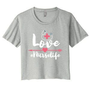 Nurse Life Love Doctors Medical Rn Lpn Gift Women's Crop Top Tee