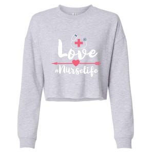 Nurse Life Love Doctors Medical Rn Lpn Gift Cropped Pullover Crew