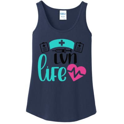 Nurse LVN Life Heartbeat Gift Valentine's Day Ladies Essential Tank