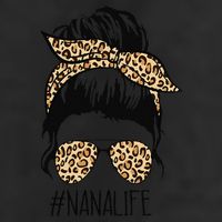 Nana Life Leopard Messy Bun Funny Nana Mother's Day Gift 7 Panel Mesh Trucker Snapback Hat