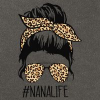 Nana Life Leopard Messy Bun Funny Nana Mother's Day Gift Cotton Canvas Backpack