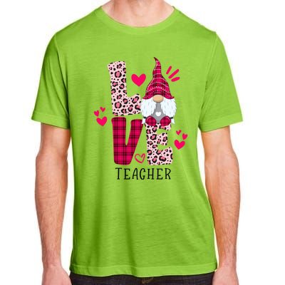 Nn Love Leopard Plaid Gnome Teacher Valentines Day Costume Meaningful Gift Adult ChromaSoft Performance T-Shirt