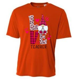 Nn Love Leopard Plaid Gnome Teacher Valentines Day Costume Meaningful Gift Cooling Performance Crew T-Shirt