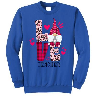 Nn Love Leopard Plaid Gnome Teacher Valentines Day Costume Meaningful Gift Sweatshirt