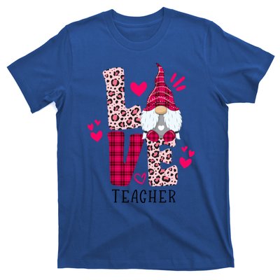 Nn Love Leopard Plaid Gnome Teacher Valentines Day Costume Meaningful Gift T-Shirt