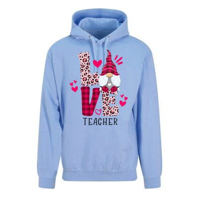 Nn Love Leopard Plaid Gnome Teacher Valentines Day Costume Meaningful Gift Unisex Surf Hoodie