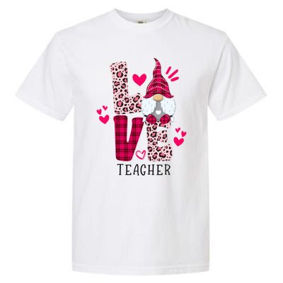 Nn Love Leopard Plaid Gnome Teacher Valentines Day Costume Meaningful Gift Garment-Dyed Heavyweight T-Shirt