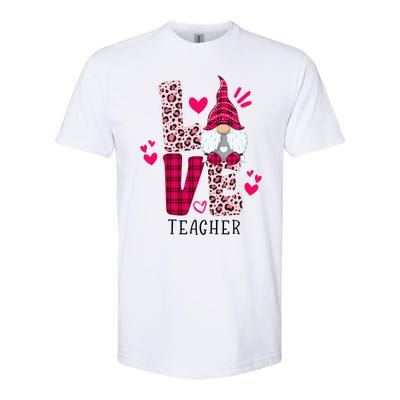 Nn Love Leopard Plaid Gnome Teacher Valentines Day Costume Meaningful Gift Softstyle CVC T-Shirt