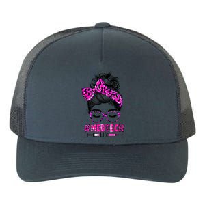 Nurse Life Med Tech Life Messy Bun Leopard Nurse Day Gift Yupoong Adult 5-Panel Trucker Hat